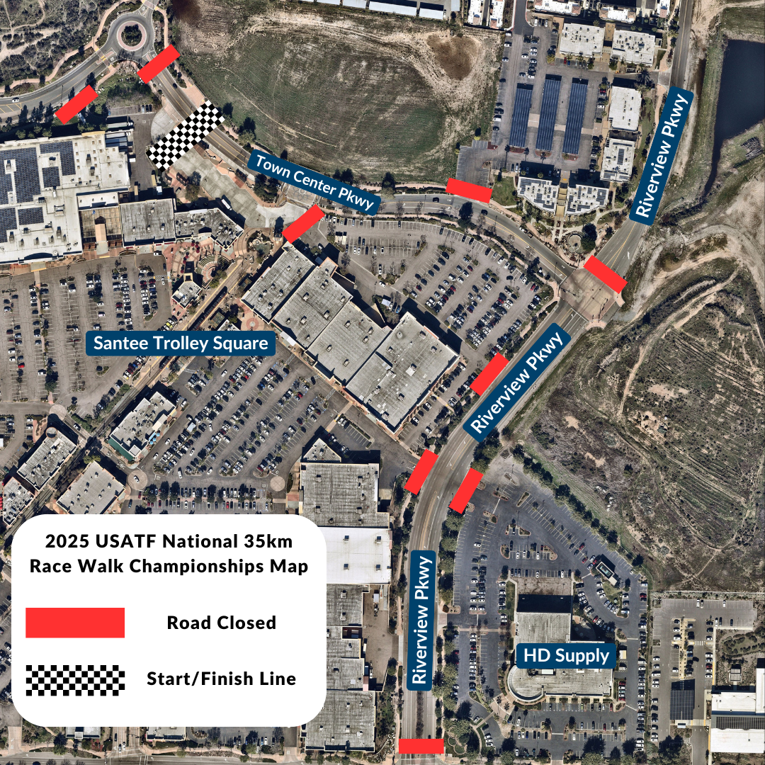 Map showing where the race course is and what roads will be closed during the race.